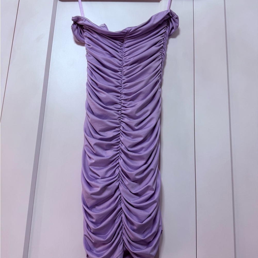 Superdown Lavender Ruched Mini Dress - Picture 4 of 4